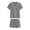 Gray, variant on SuTry Womens Sleepwear Set Button Short Sleeve Ruffle Shirts and Shorts for Summer Home Two-Piece Pajamas Set