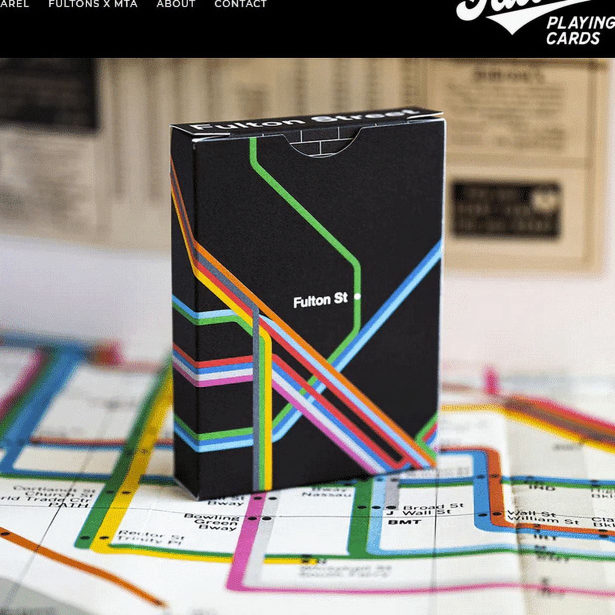Black Fulton Street MTA (Signed Artist Proof) Playing Cards (1972 Vignelli Map)