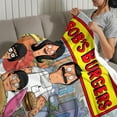 thumbnail image 3 of Cartoon anime Bob's Burgers themed printed plush blanket, suitable for sofa bedroom office and camping, suitable for all seasons 60''*50'', 3 of 6