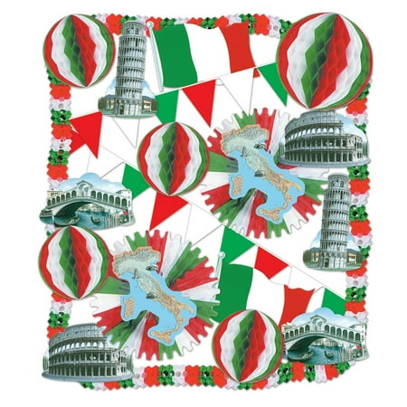 23 Piece Red, White and Green Festive Italian Themed Decorating Kit