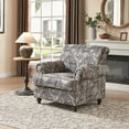 thumbnail image 3 of Morden Fort Farmhouse Chair Loveseat Sofa Set, 3 Pieces Modern  Living Room Couch Set, Floral Reading Armchair and Chenille Upholstery Sofa, 3 of 9