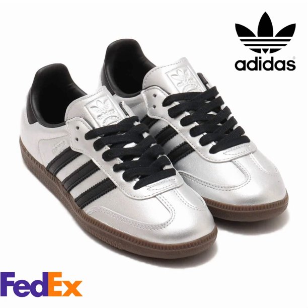 Ad-id-as Originals SAMBA OG Unisex Sneakers JI4218 Silver metallic black oki⑤