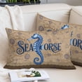 thumbnail image 2 of Vintage Seahorse Pillow Covers 24"x36", Brown Nautical Anchor Bubbles Coastal Soft Brushed Microfiber Breathable Throw Pillow Covers, Decorative Pillowcase with Zipper for Couch Sofa Bedroom, 2 of 9