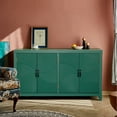 thumbnail image 5 of NEW 59"Green Accent Cabinet with 4 Doors, Mid Century Modern Pantry Cabinet, Wood Buffet Cabinet, Media Cabinet, Console Cabinet, Cabinet for Entryway, Living Room, Bedroom, Dining Room, 5 of 6