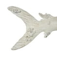 thumbnail image 4 of 44" x 16" Cream Polystone Textured Fish Sculpture with Brown Distressing and Black Metal Stand, by DecMode, 4 of 10