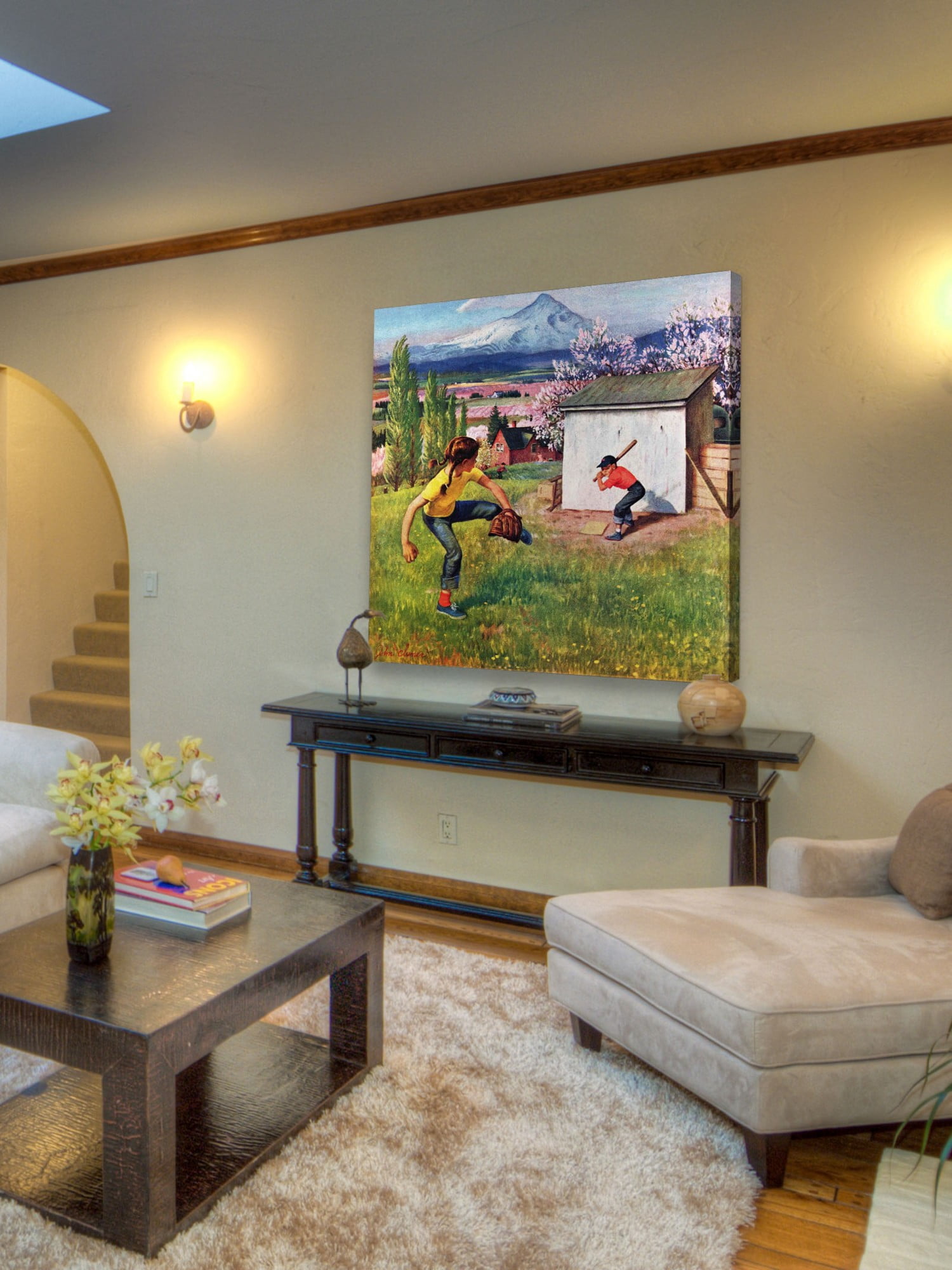 Marmont Hill Oregon Baseball by John Clymer Painting Print on Canvas