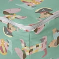 thumbnail image 4 of Dog Lover Rectangle Pouf, Abstract Puppy Pattern Human Clothing Fun Dress Theme Domestic Animals, Under Desk Foot Stool for Living Room Office Ottoman with Cover, 25", Multicolor, by Ambesonne, 4 of 4