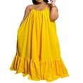 thumbnail image 1 of Robe Longue d'Été Décontractée et Fluide pour Femme avec Poche, Bretelles Spaghetti, Encolure Dégagée, Unie, Évasée, Ample, Robe Maxi de Plage, 1 of 7