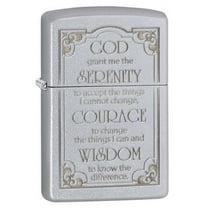 Zippo Serenity Prayer Design Satin Chrome Pocket Lighter