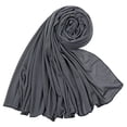 thumbnail image 2 of Solid Color Hijab Scarf for Women Head Wrap Long Turban Muslim Head Scarves Wraps, Women's Hijab Head Scarf Lightweight, Ideal for Home/Office/Mosque/Madrassa/Umrah/Hajj/Ramadan/Eid Gray One Size, 2 of 4