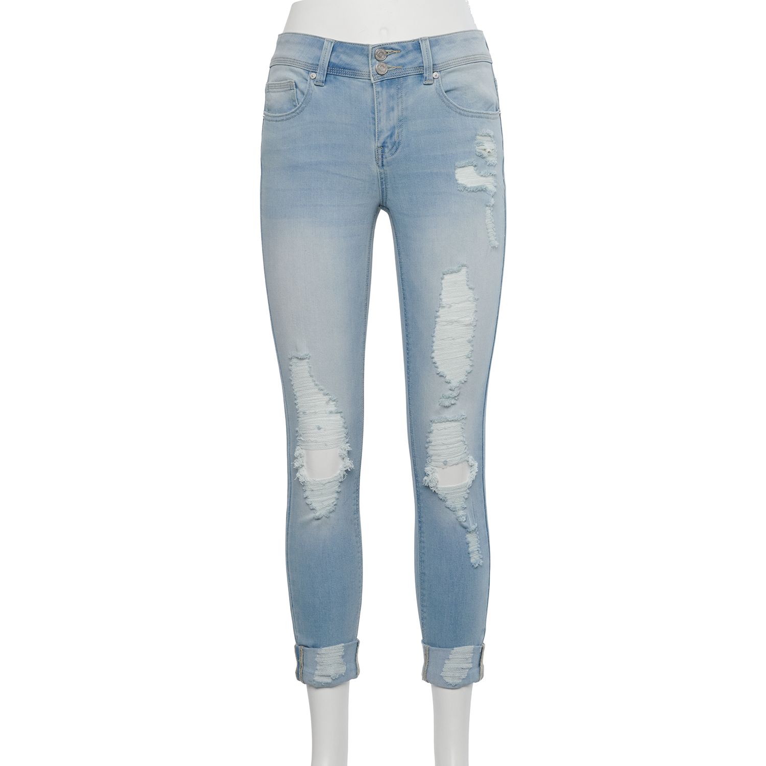 Indigo Rein Midrise Cuffed Skinny Jeans 