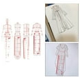 thumbnail image 2 of Fashion Drawing Ruler Set Figure Drawing Template for Fashion Marking Tracing Tools Measuring Design Sketch, 2 of 9