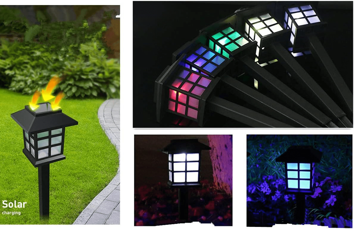12 Pack LED Solar Outdoor Lights - Automatic Sidewalk Lights for Garden, Landscape, Path, Patio, Deck, Driveway（multi-colored）