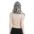 thumbnail image 4 of BZSMCE Warm Fleece Hood Scarf Wrap Daisy Stripes Pattern, 4 of 7