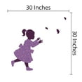 thumbnail image 3 of GIRLY - Home Living Room Easy To Peel And Apply Colorful Decoration Young Girl In A Floral Dress Design Vinyl Adhesive Wall Decal - Kids Girls Bedroom Butterflies Wall Sticker 30" x 30", 3 of 3