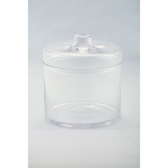 CC Home Furnishings 8.5" Clear Cylindrical Hand Blown Glass Jar with Finial Lid