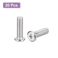 thumbnail image 3 of Uxcell M10x35mm Flat Round Head Phillips Head Screws, 20 Pack 304 Stainless Steel Phillips Drive Machine Screw, 3 of 4