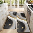 thumbnail image 4 of Kitchen Rugs Sets Of 2,Black White Gold Marble Wave Dot Pattern Anti Fatigue Kitchen Mat Rugs Non Slip Washable,Decorative Kitchen Floor Mats for Kitchen,Sink,Laundry,17"x47"+17"x47", 4 of 5