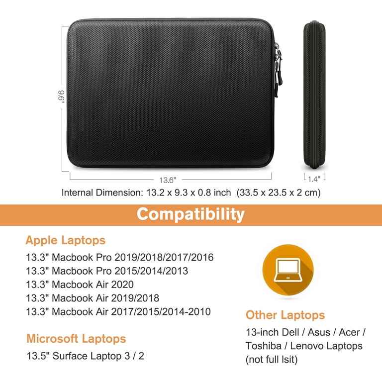 FINPAC Housse pour 13,6 MacBook Air M2 A2681 2022, 14 Macbook Pro  M3/M2/M1 A2992 A2918 A2779 A2442 (2023-2021), 13,3 MacBook Air/MacBook  Pro, Anti-Choc Sacoche pour Ordinateur Portable 13 Pouces : :  Informatique