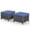 Brown/Blue, variant on Giantfurnni 2 Peices Patio Rattan Ottomans, Outdoor Wicker Footrests with Cushions for Porch Backyard Deck