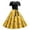 Yellow, variant on Women's Oktoberfest Print Dress – Short Sleeve Swing Dress in S-XXL, Removable Belted A-Line Dress with Round Neck, Summer Casual Party Outfit
