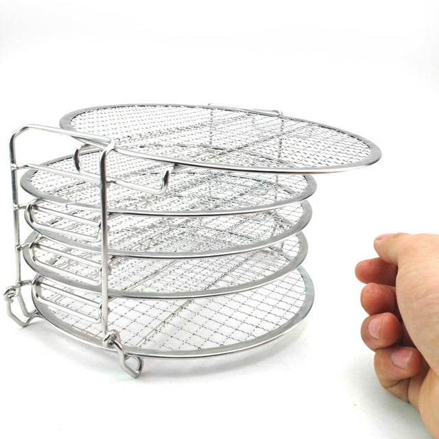 Stainless Steel Dehydrator Rack 5-layer Air Fryer Rack; Stainless Steel Stand Pressure Cooker Accessories Replacement for Ninja Foodi