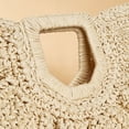 thumbnail image 2 of Bolso de playa de señora de verano Bolso tejido a mano vintage en forma de luna para viajes (Beige), 2 of 8