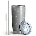 thumbnail image 2 of 20oz Insulated Tumbler, Travel Coffee Tumbler with Lid, Cup Holder Friendly Travel Coffee Mug, Stainless Steel Thermos, 20 Oz Tumbler, Reusable Insulated Coffee Mug with Lid ( Cute Star ), 2 of 7