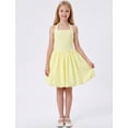 thumbnail image 7 of IBTOM CASTLE Kids Girls Halter Bubble Ruffle Dress Summer Sleeveless A-line Solid Color Midi Dress Elegant Formal Prom Gown Yellow, 7 of 7