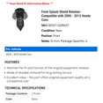 thumbnail image 2 of Front Splash Shield Retainer - Compatible with 2006 - 2013 Honda Civic 2007 2008 2009 2010 2011 2012, 2 of 2