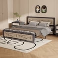 thumbnail image 5 of Behost Queen Bed Frame with Headboard and 11" Underbed Storage, Metal Wood Platform Bedframe Queen Size Bedroom Furniture, 5 of 8