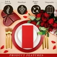 thumbnail image 4 of Tutuviw Disposable Luncheon Napkins Red Paper, 50 Pack 17" x 11.8" Linen Feel Dinner Napkins for Weddings, Reception, Party or Event(Red, 50 Pcs), 4 of 8