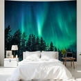 thumbnail image 4 of Forest Wall Tapestry for Bedroom Aesthetic, Nature Outer Space Galaxy Starry Night Tapestry Wall Hanging, Green Landscape Ceiling Backdrop Decor Tapestries for Living Room Dorm, 4 of 9