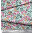 thumbnail image 2 of Soimoi Cotton Poplin Fabric & Orchids Floral Print Fabric by Yard 42 Inch Wide, 2 of 3