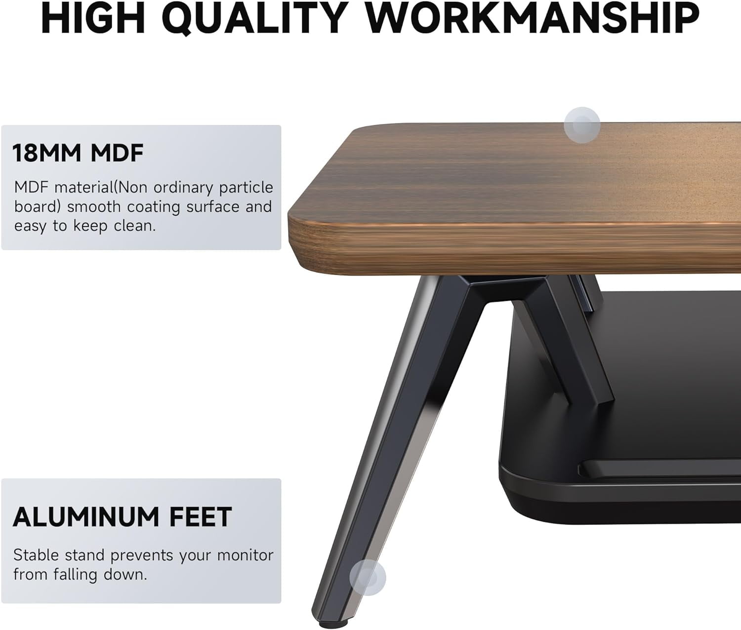 Dual Monitor Stand, Monitor Stands Riser for 2 monitors, 42.5 Inch Wood Desk Shelf with Storage Organizer and Cable Management for Office Desk Accessories