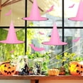thumbnail image 4 of Sombrero de bruja de ballena con decoración colgante de Halloween con pegatinas de murciélagos, 4 of 7