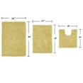 thumbnail image 3 of Home Weavers Fantasia Bath Rug 100% Cotton Non-Slip Bathroom Rug Set Machine Washable Bathroom Rug-17"x24", Bath Rug- 21"x34", U Shaped Contour- 20"x20", Yellow Color 3 Piece Bath Rug set, 3 of 6