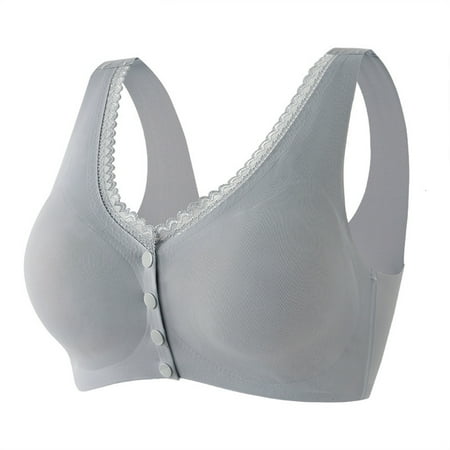 SHTXOZHI Front Closure Bras for Women Push Up Lace Bras Full Coverage Comfort Seamless Button Bra