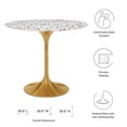 thumbnail image 5 of Modway Lippa 36" Round Terrazzo Dining Table in Gold White, 5 of 7