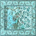 thumbnail image 1 of Ahgly Company Indoor Square Animal Light Blue Traditional Area Rugs, 3' Square, 1 of 4