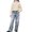 Light Blue, variant on MuXiKeJi Clothes Baggy Jeans for Girls Allover Star Rhinestone High Waist Straight Leg Denim Jeans Loose Fit Stretch Casual Bottoms Girls Jeans Pants