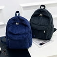 thumbnail image 3 of Flmtop Women Solid Color Pocket Zip Corduroy Large Capacity Student Backpack Schoolbag, 3 of 10