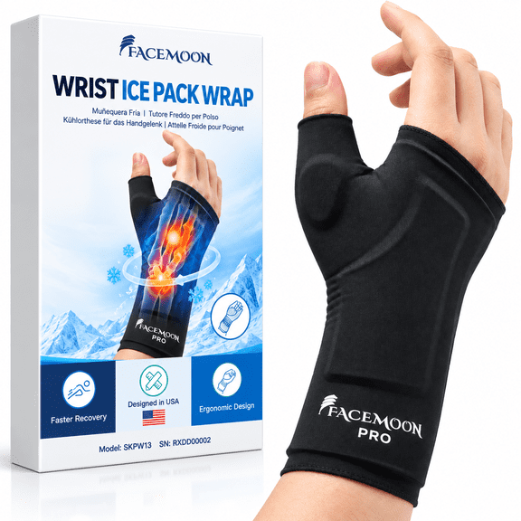 Wrist Ice Pack Wrap for Hand Pain and Swelling, Cold Therapy Support for Carpal Tunnel Comfort