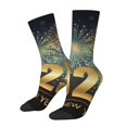 thumbnail image 1 of Fotbe 2025 New Year 5 Calcetas Largas con Estampado para Hombre y Mujer – Calcetas de Compresión Transpirables y Elásticas, Viajar y Uso Diario Talla 5-11, 1 of 6