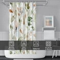 thumbnail image 6 of Sage Green Eucalyptus Shower Curtain, Spring Plant Leaves Shower Curtain Waterproof Fabric Watercolor Green and Gold Shower Curtain Set with Hooks, 72x72 Inch, 6 of 6