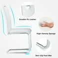 thumbnail image 6 of Sumdeal Modern Dining Chairs Set of 4,Modern Dining Chairs with Metal frame leg with High Density Sponge Leather,Dining Chairs for Dining Room,Kitchen,Living Room,White with handle, 6 of 8