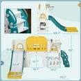 thumbnail image 5 of Canddidliike 8 in 1 Kids Slide for Kids Age 1-3 Years, Indoor Kids Slide Playset with Basketball Hoop, Climber, Telescope, Tunnel, Steering Wheel, Aisle, Storage Baskets, Yellow, 5 of 7