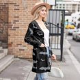 thumbnail image 7 of WTOBBY Women's Halloween Printed Cardigan Jacket Mid Length Open Front Long Sleeve Casual Cover Up with Pockets Novelty Fall Sweater Lightweight Cozy Outerwear,Black L, 7 of 7