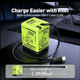 thumbnail image 4 of GaN Charger - Super Fast Charging Adapter with Duals Retractable Type-C Cable, Compact GaN Technology for Quick Charge(Green), 4 of 5