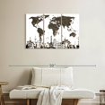 thumbnail image 2 of Elephant Stock Slate Gray World Map Wall Art - Horizontal Multi Panel Canvas - Living Room Wall Decor - Map Multi Panel - White And Brown Decor - 38" x 24", 2 of 4